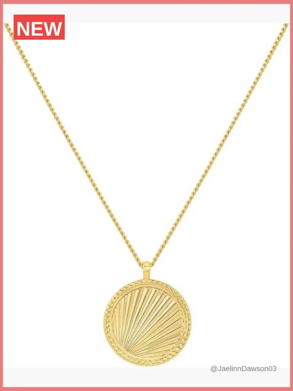 Pendant Necklace 18k Gold Plated Adjustable Lobster Clasp
